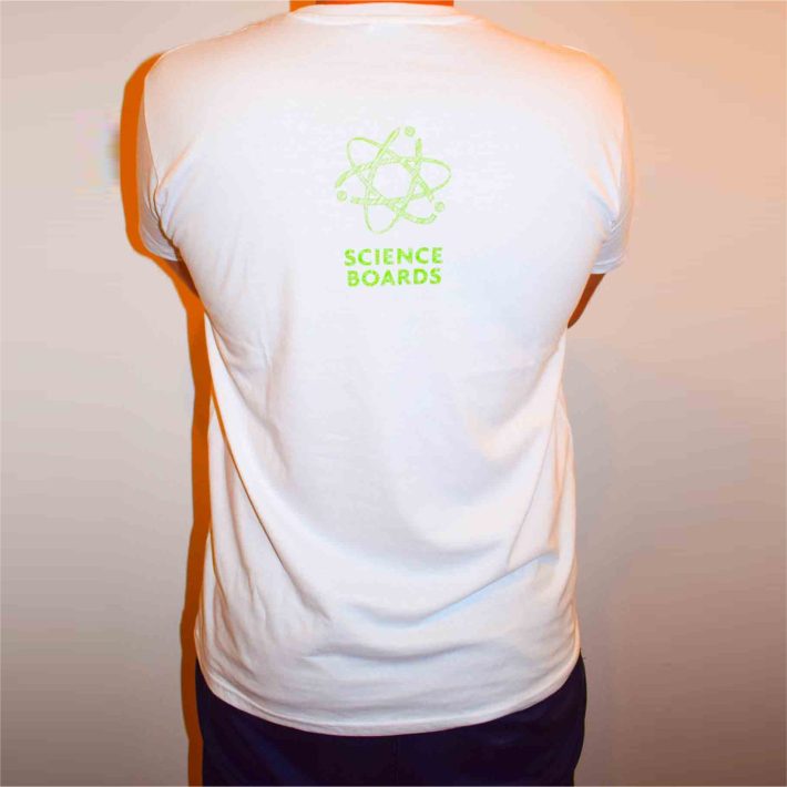 tył naukowej koszulki logo science boards